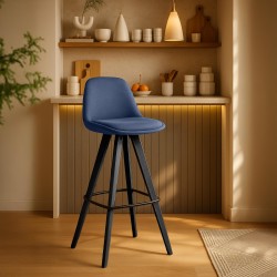 Juego de 2 taburetes de bar cuadrados tapizados Corbin