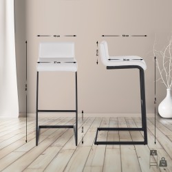 Juego de 2 taburetes de bar Newport B en piel sintética