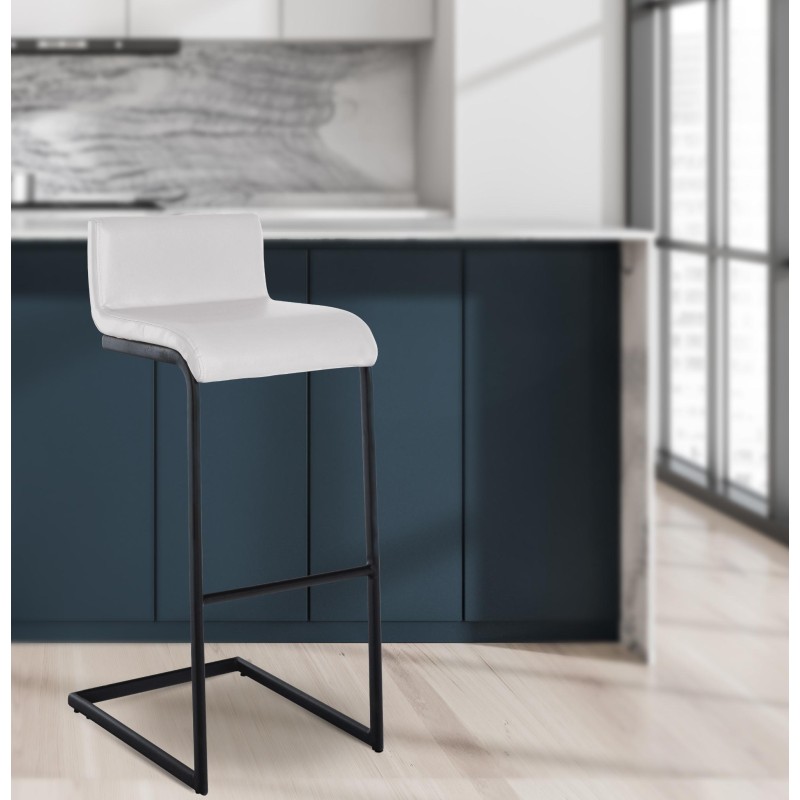 Juego de 2 taburetes de bar Newport B en piel sintética
