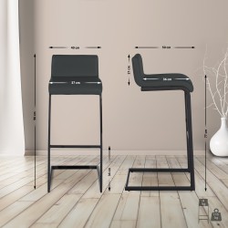 Juego de 2 taburetes de bar Newport B en piel sintética