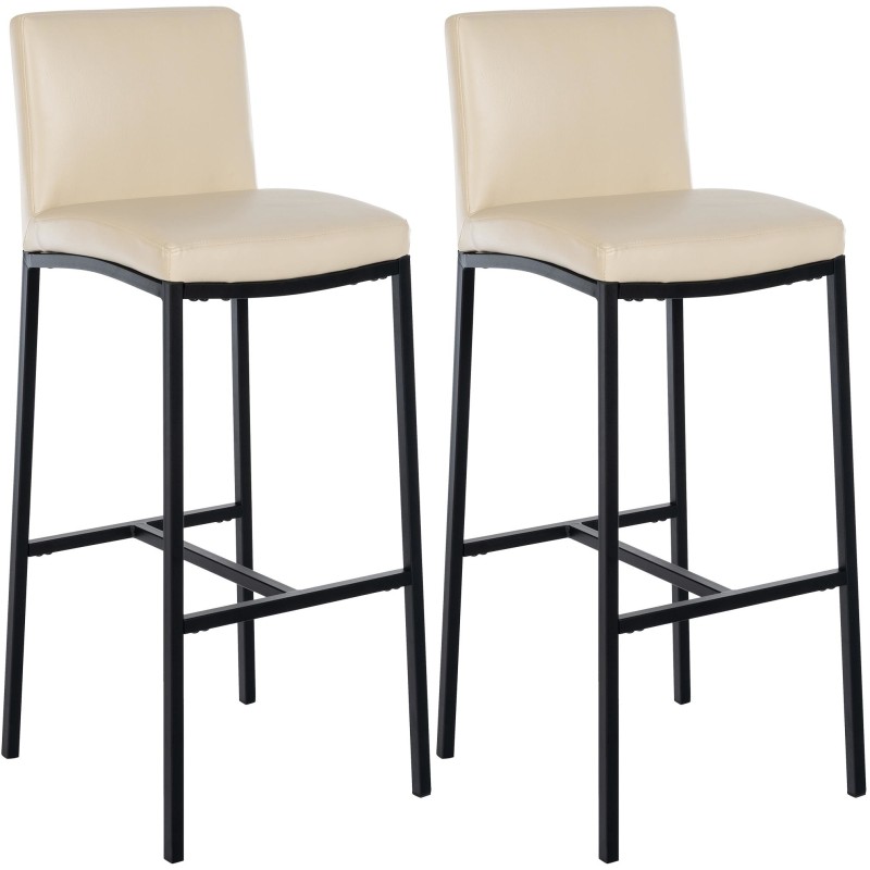 Juego de 2 taburetes de bar Freeport en piel sintética B