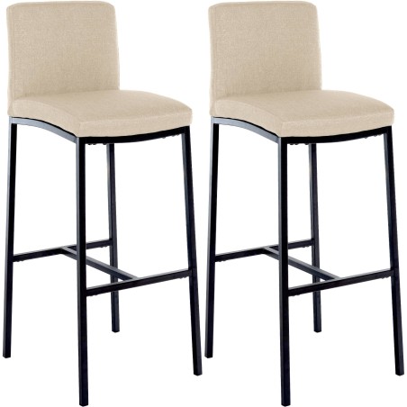 Juego de 2 taburetes de bar Freeport tapizados en tela B