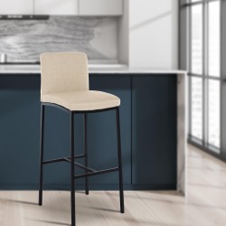 Juego de 2 taburetes de bar Freeport tapizados en tela B