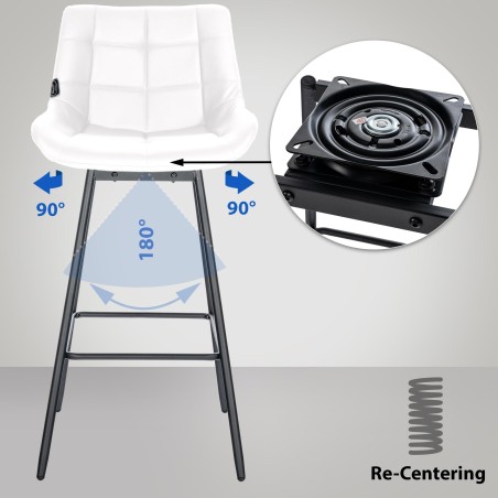 Juego de 4 taburetes giratorios Weston de piel sintética