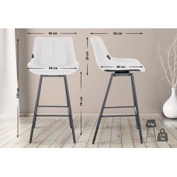 Juego de 4 taburetes giratorios Weston de piel sintética