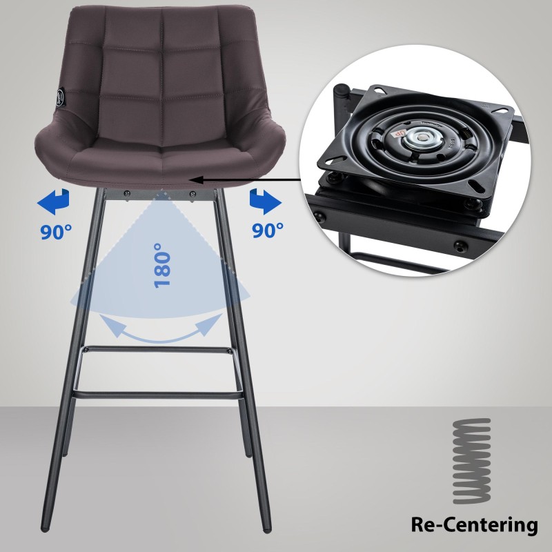 Juego de 4 taburetes giratorios Weston de piel sintética