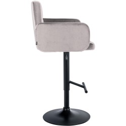 Juego de 2 taburetes de bar Los Ángeles en terciopelo negro