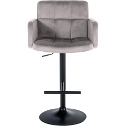 Juego de 2 taburetes de bar Los Ángeles en terciopelo negro