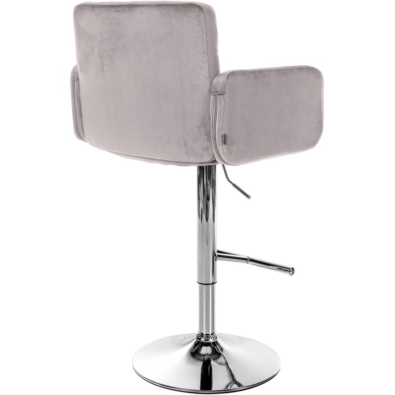 Juego de 2 taburetes de bar Los Ángeles en terciopelo cromado
