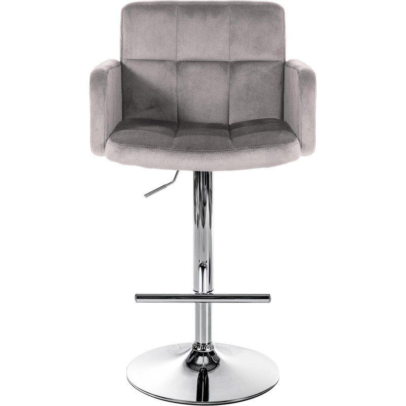 Juego de 2 taburetes de bar Los Ángeles en terciopelo cromado