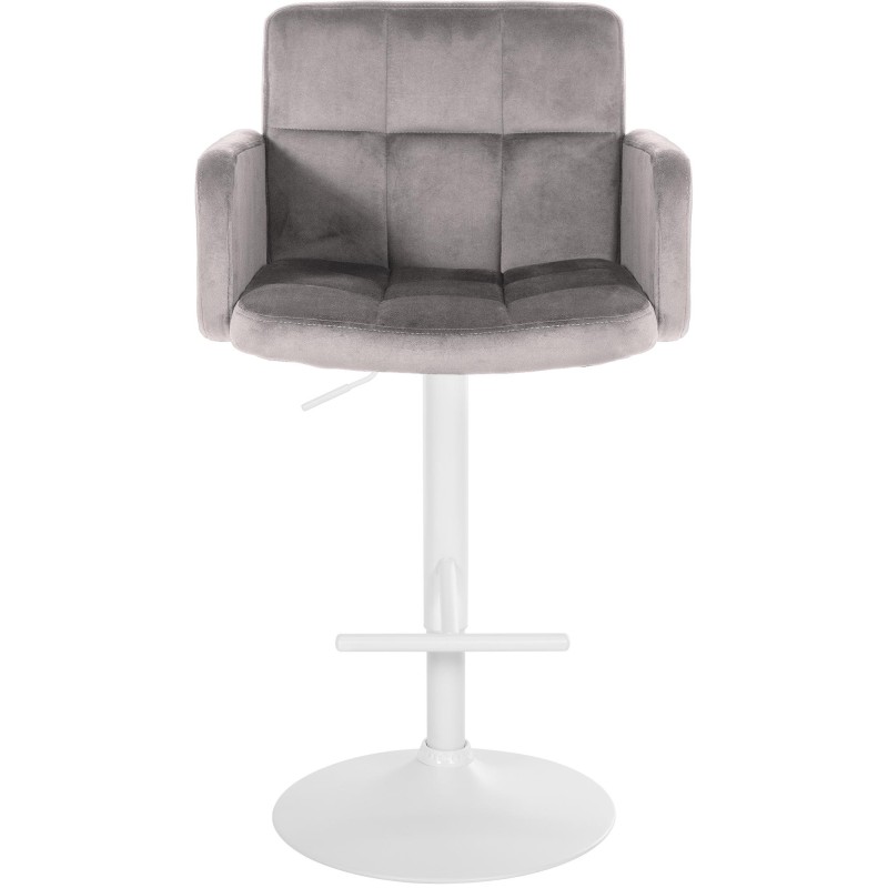 Juego de 2 taburetes de bar Los Ángeles en terciopelo blanco