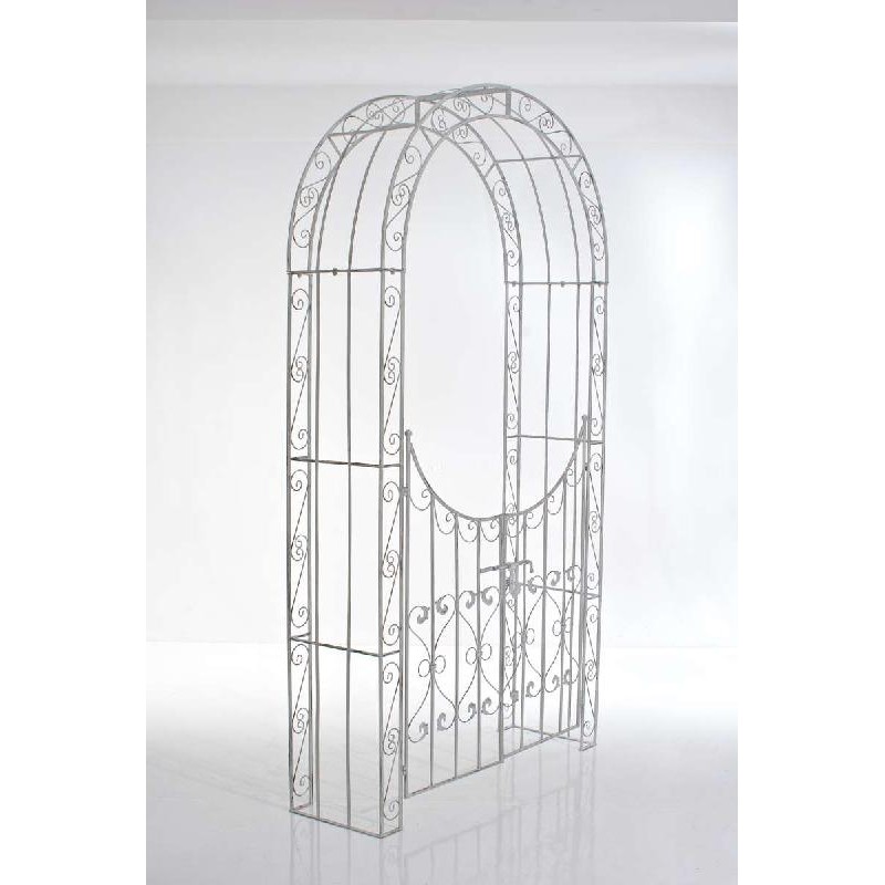 Arco de rosas con puerta Sina blanca antigua