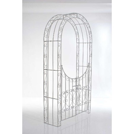 Arco de rosas con puerta Sina blanca antigua