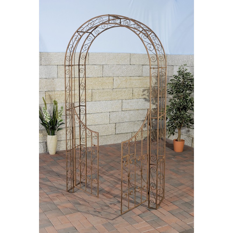 Arco de rosas con portal Sina marrón antiguo