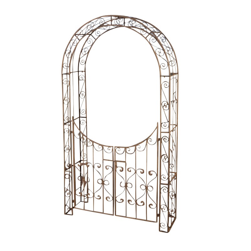 Arco de rosas con portal Sina marrón antiguo