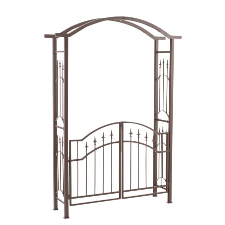 Arco rosa de Luxor con puerta marrón