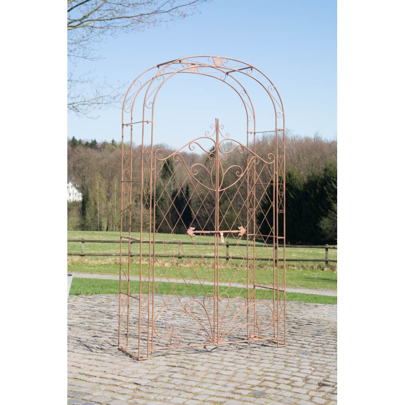 Arco de rosas con puerta Melissa marrón antigua