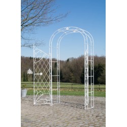 Arco de rosas con puerta Melissa blanca antigua