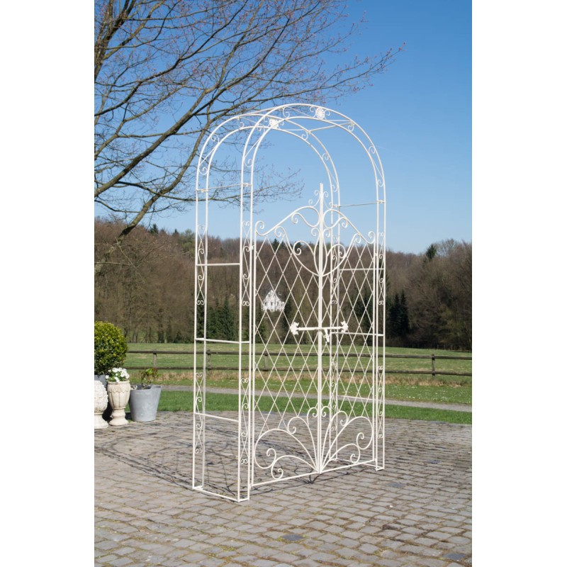 Arco de rosas con puerta Melissa color crema antigua