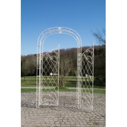 Arco de rosas con puerta Melissa color crema antigua