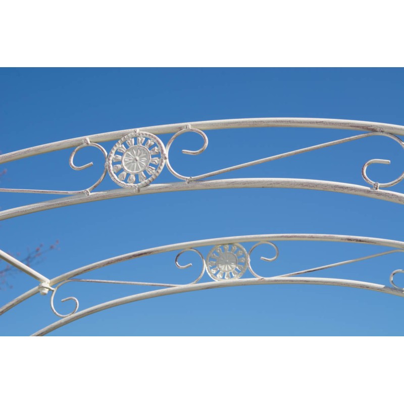 Arco de rosas con puerta Melissa color crema antigua