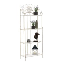 Estante antiguo color crema con motivos florales