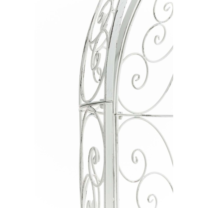 Pabellón semiabierto Rosie con banco blanco antiguo