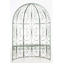 Pabellón semiabierto Rosie con banco verde antiguo