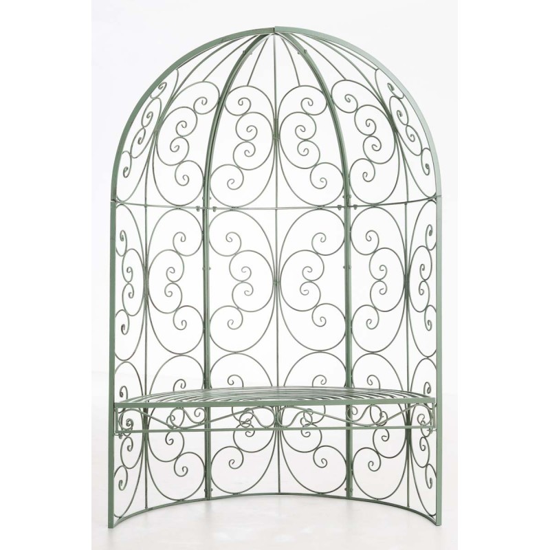 Pabellón semiabierto Rosie con banco verde antiguo