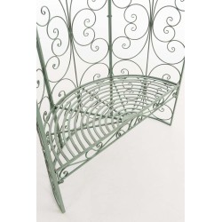 Pabellón semiabierto Rosie con banco verde antiguo