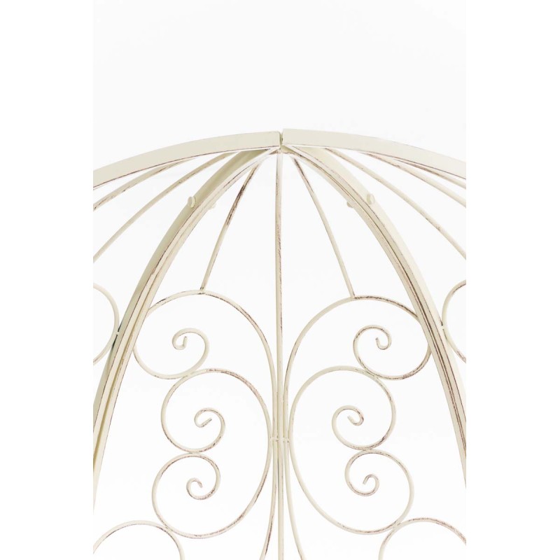 Pabellón semiabierto Rosie con banco antiguo color crema