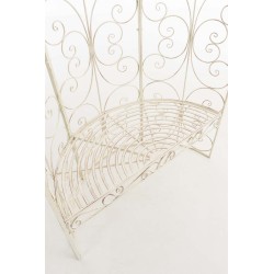 Pabellón semiabierto Rosie con banco antiguo color crema