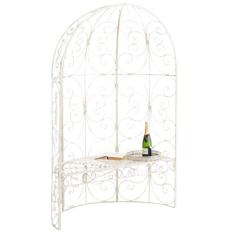 Pabellón semiabierto Rosie con banco antiguo color crema