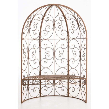 Pabellón semiabierto Rosie con banco marrón antiguo