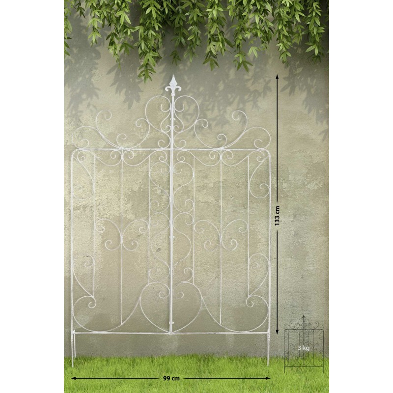 Enrejado de mandevilla blanco antiguo