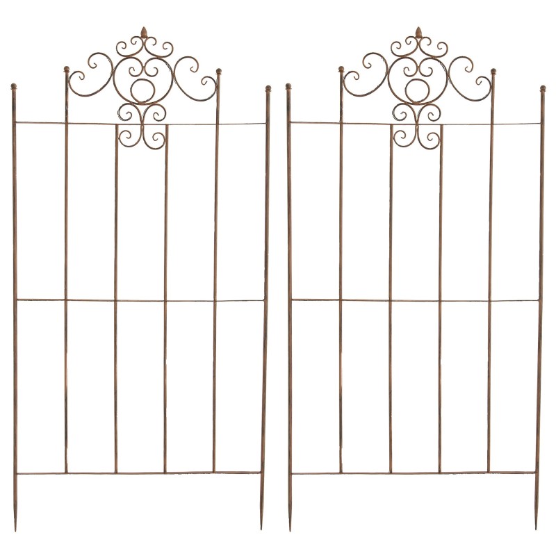 Juego de 2 celosías Paula de color marrón antiguo