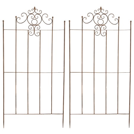 Juego de 2 celosías Paula de color marrón antiguo