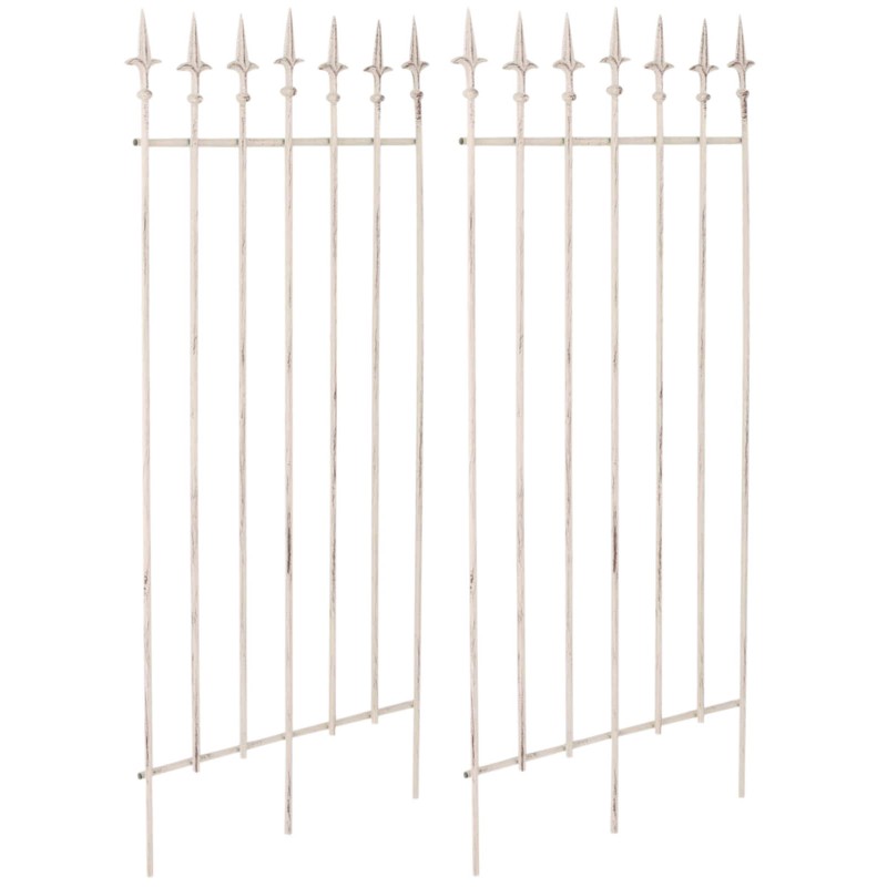 Juego de celosía Elisa de 2 piezas en color crema antiguo