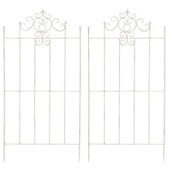 Juego de 2 celosías Paula blancas antiguas