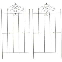 Juego de 2 celosías Paula de color verde antiguo