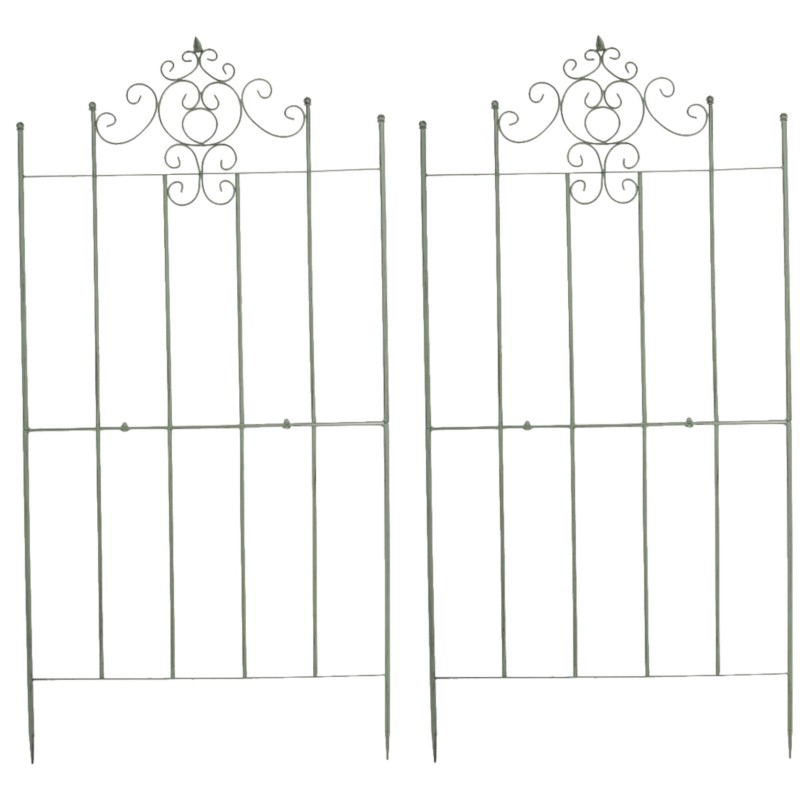 Juego de 2 celosías Paula de color verde antiguo