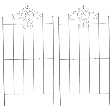 Juego de 2 celosías Paula de color verde antiguo