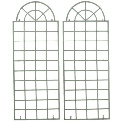 Juego de 2 celosías verdes antiguas Viva