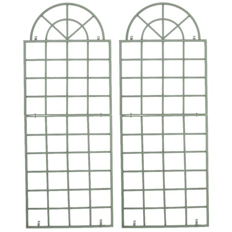 Juego de 2 celosías verdes antiguas Viva