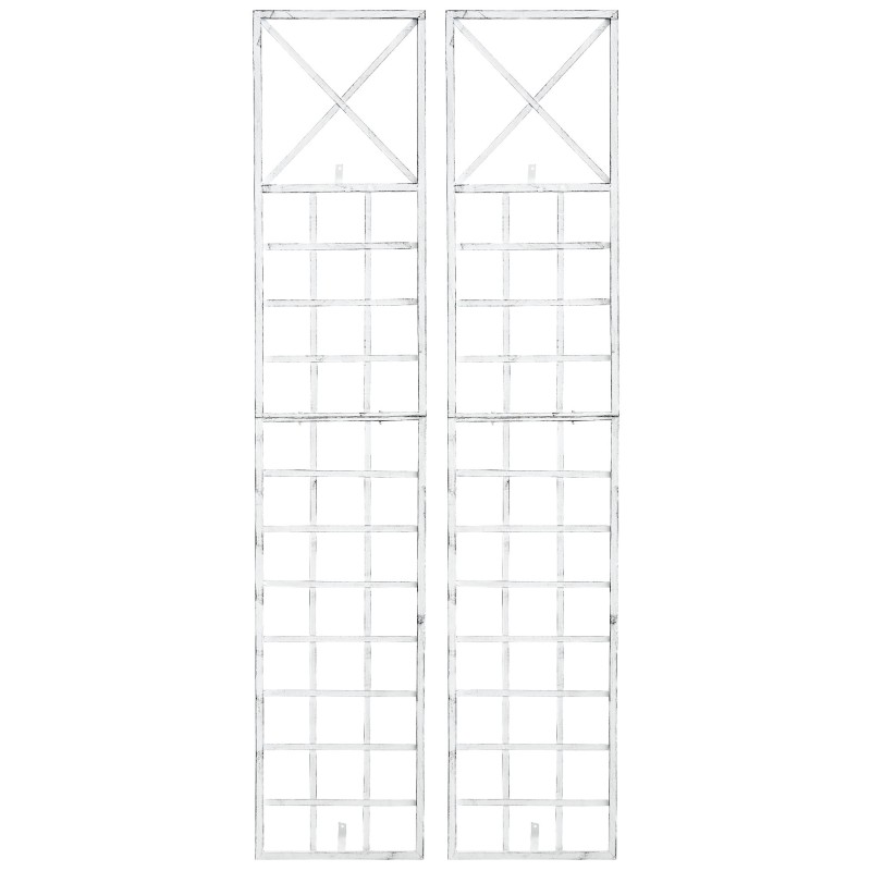 Juego de 2 celosías Trigo blancas antiguas