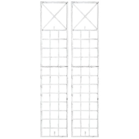 Juego de 2 celosías Trigo blancas antiguas