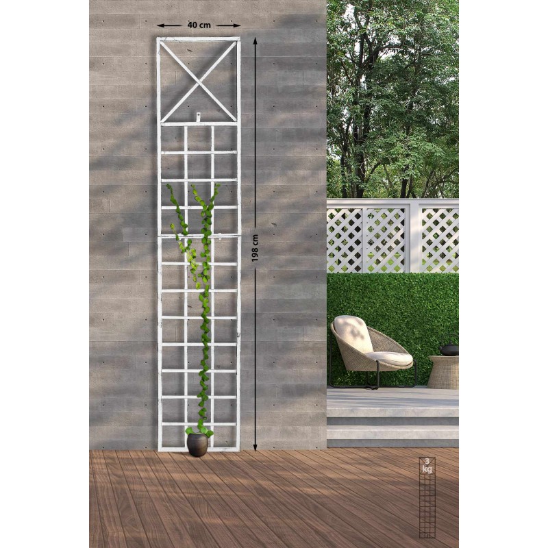 Juego de 2 celosías Trigo blancas antiguas