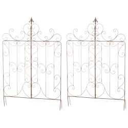 Juego de 2 enrejados para Mandevilla marrón antigua