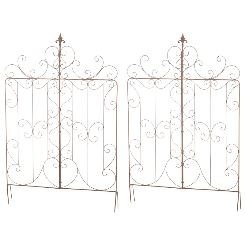 Juego de 2 enrejados para Mandevilla marrón antigua