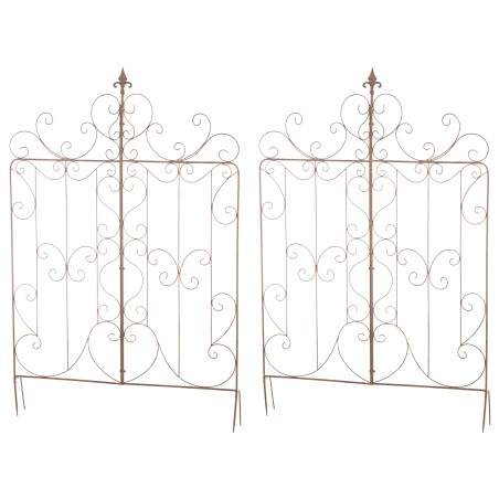 Juego de 2 enrejados para Mandevilla marrón antigua